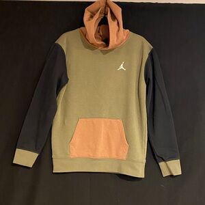 Boys Large Olive and Tan Hoodie